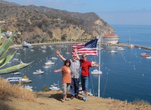 Our patriotic Aloha from the Catalina vista point!